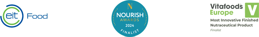 EIT Food, Nourish Awards 2024 Finalist and Vitafoods Europe Most Innovative Finished Nutraceutical Product Finalist